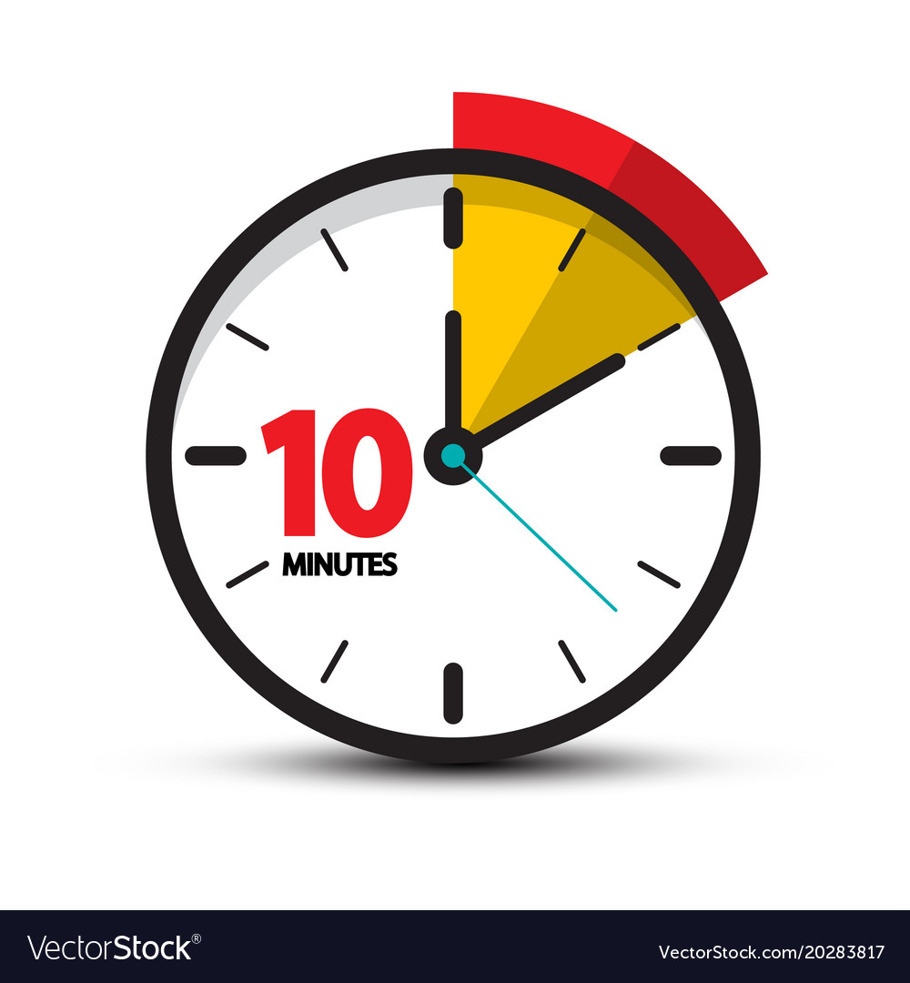  10 Minutes  Clock Face Vector Ten Minute  Icon CBOQ Kids